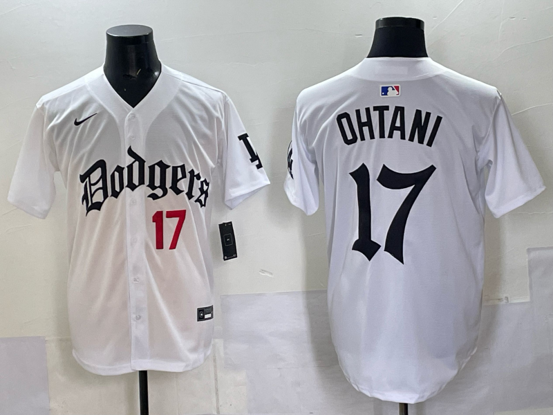 Men Los Angeles Dodgers 17 Ohtani white Nike 2025 MLB jersey 004